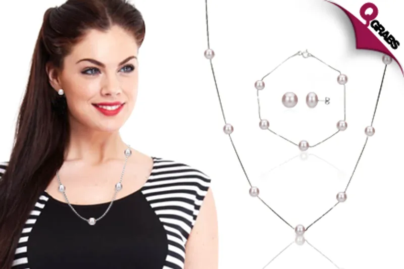 For QR159, Dress in Class with Pearl Jewelry Sets with FREE Genuine Pearl Stud Earrings - Available in Three Shades! (QR319 Value)